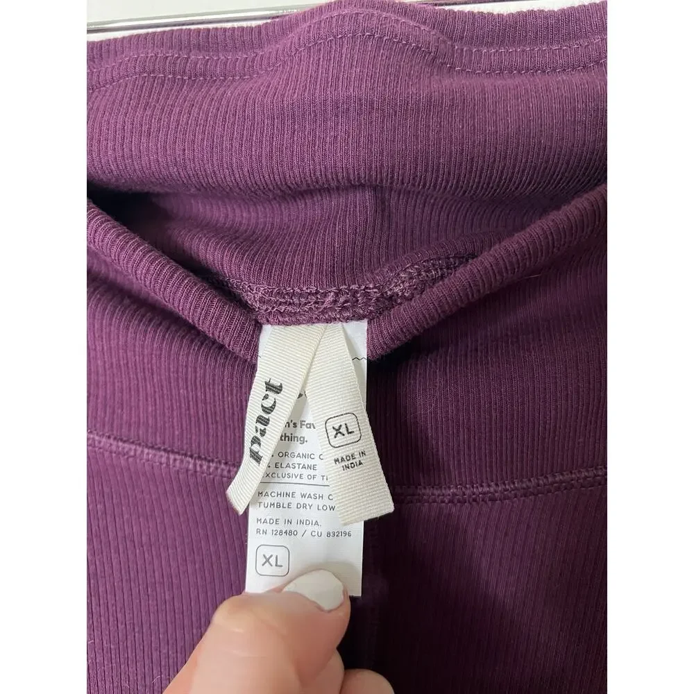Pact Women's Wide Leg Jumpsuit Pants in Deep Plum - Picture 3 of 4